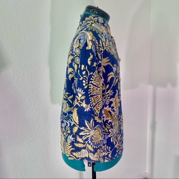 Anii by Natural blue print quilted blazer jacket - Picture 5 of 7